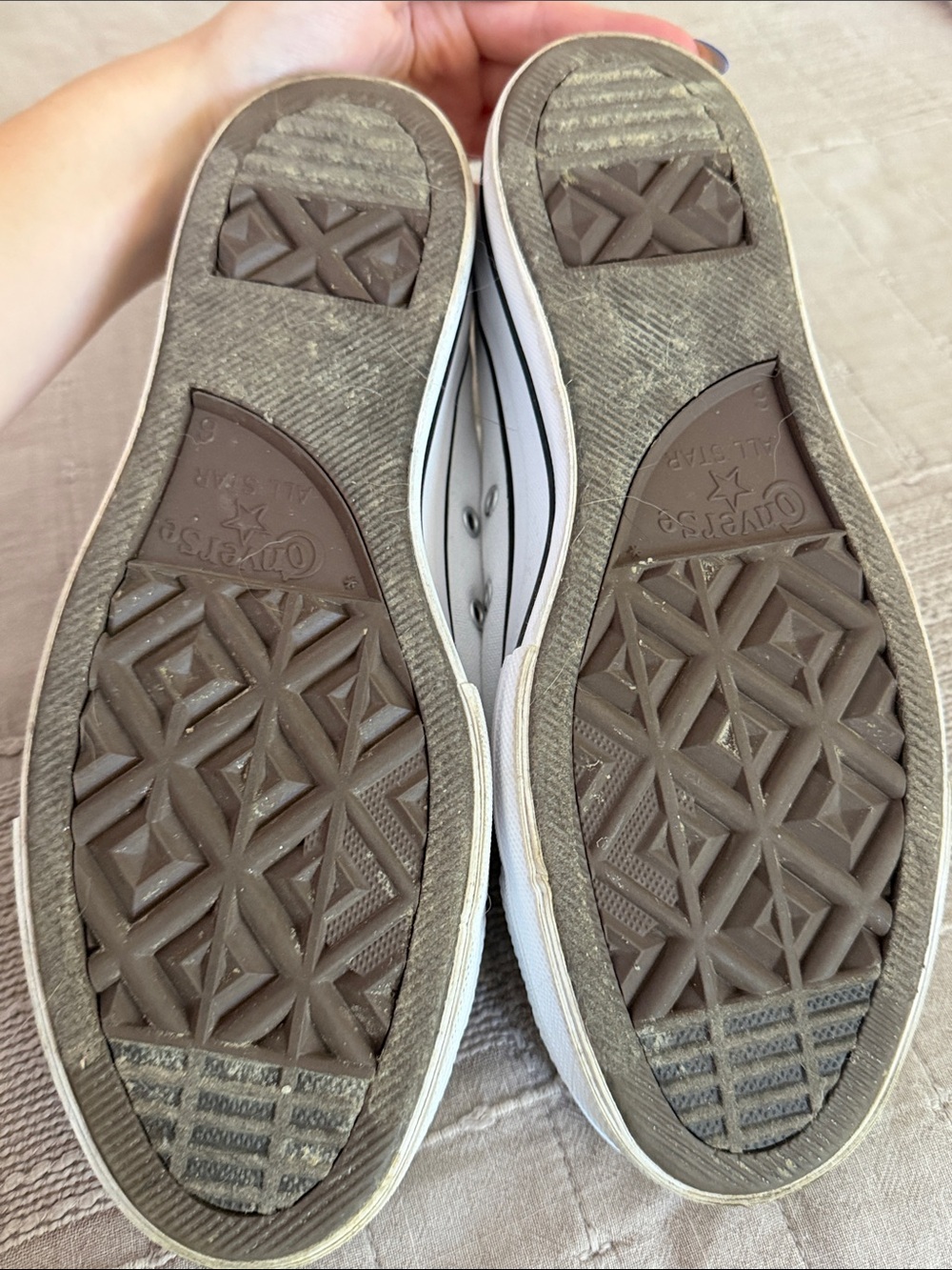Converse Cream High-Top Platform Sneakers - Picture 4 of 5